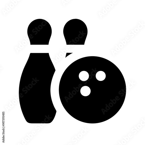 Icon of a bowling ball and pins representing the sport