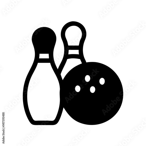 Icon of a bowling ball and pins representing the sport