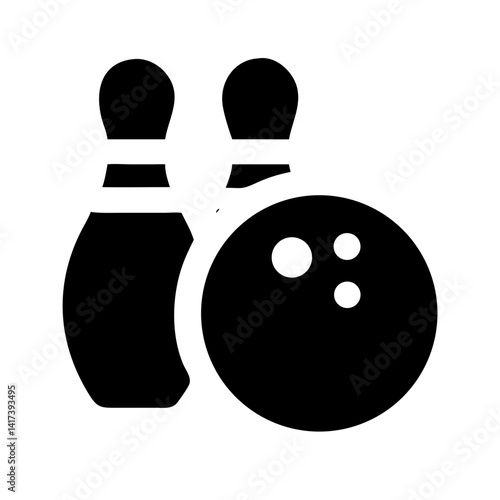 Icon of a bowling ball and pins representing the sport