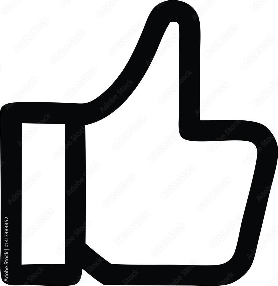 Thumb up and like outline icon vector illustration Thumb up and like outline icon vector illustration