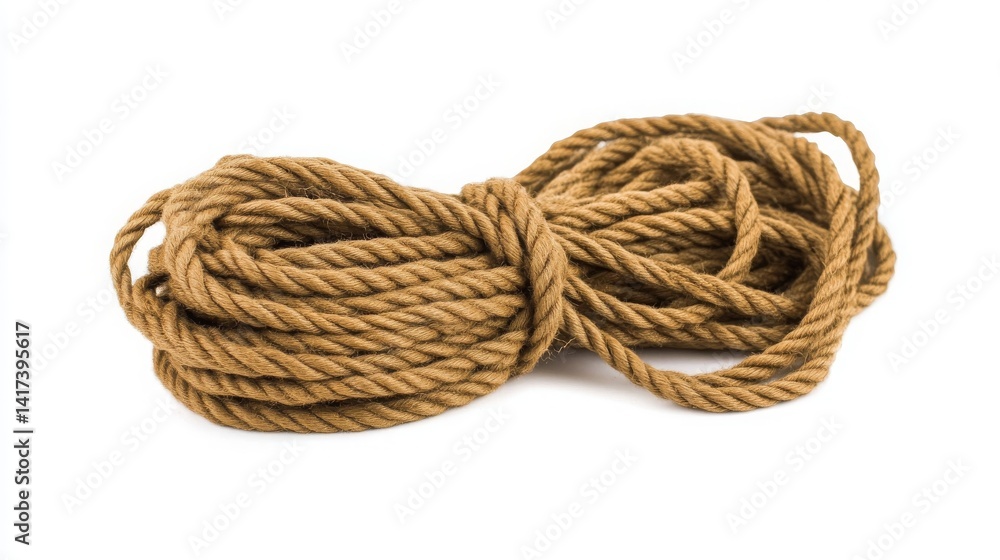 Rope with a tied knot isolated on white background. Rope with a tied knot isolated on white background.