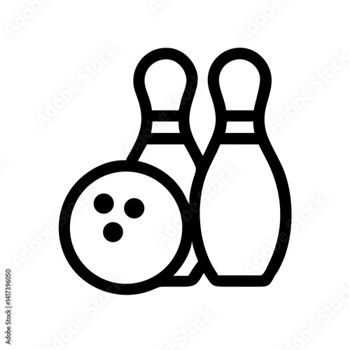 Icon of a bowling ball and pins representing the sport