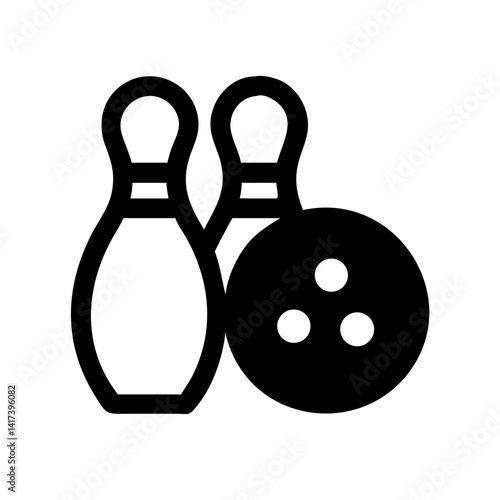 Icon of a bowling ball and pins representing the sport