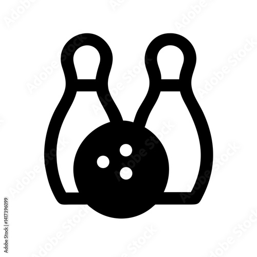 Icon of a bowling ball and pins representing the sport
