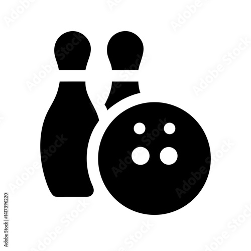Icon of a bowling ball and pins representing the sport