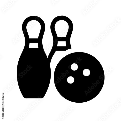 Icon of a bowling ball and pins representing the sport