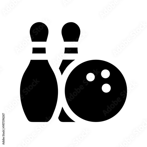 Icon of a bowling ball and pins representing the sport