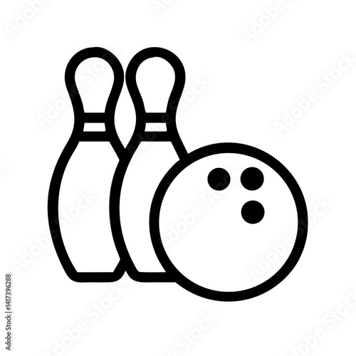 Icon of a bowling ball and pins representing the sport