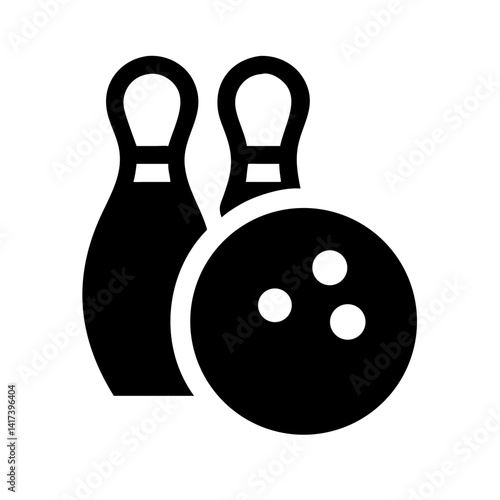 Icon of a bowling ball and pins representing the sport