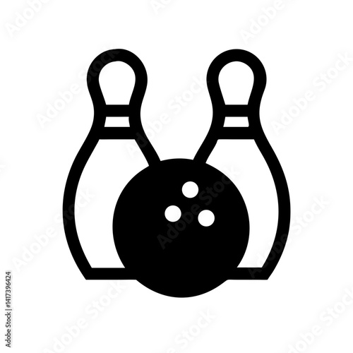 Icon of a bowling ball and pins representing the sport