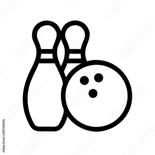 Icon of a bowling ball and pins representing the sport