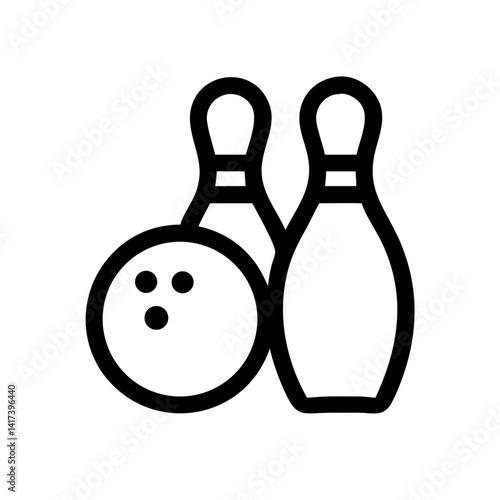 Icon of a bowling ball and pins representing the sport