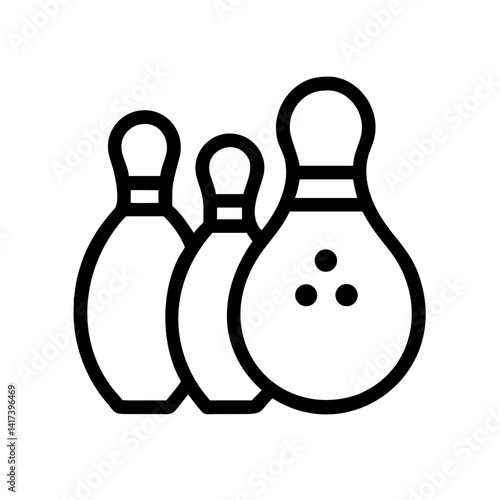 Icon of a bowling ball and pins representing the sport