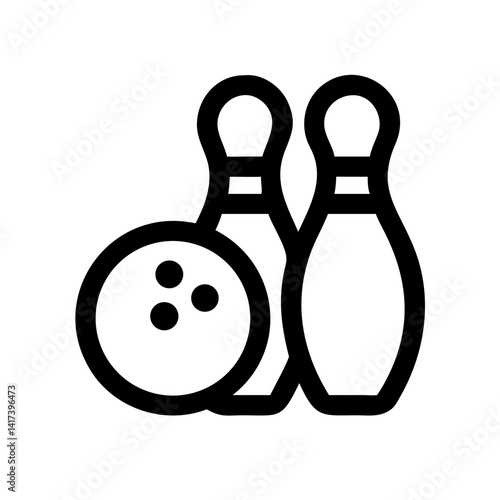Icon of a bowling ball and pins representing the sport