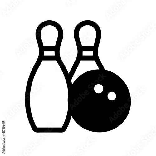 Icon of a bowling ball and pins representing the sport