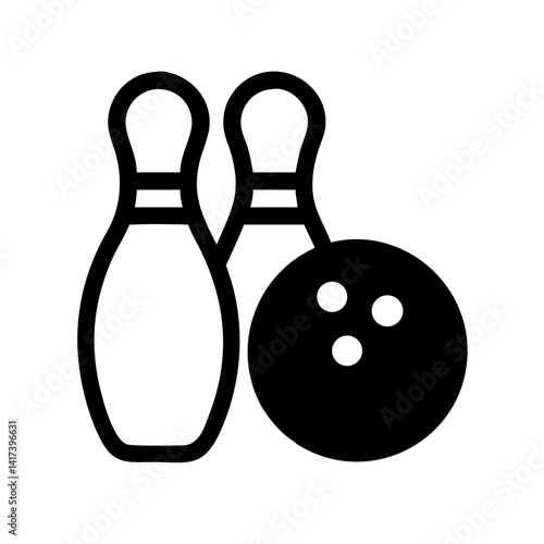 Icon of a bowling ball and pins representing the sport