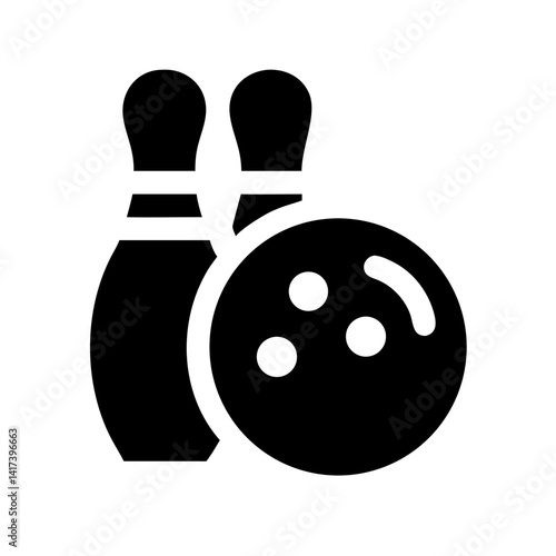 Icon of a bowling ball and pins representing the sport