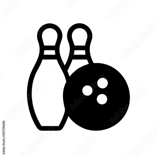 Icon of a bowling ball and pins representing the sport