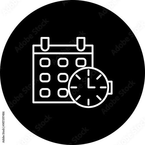 Free Download Schedule Vector Line Black Circle Icon Design - GFXLoad