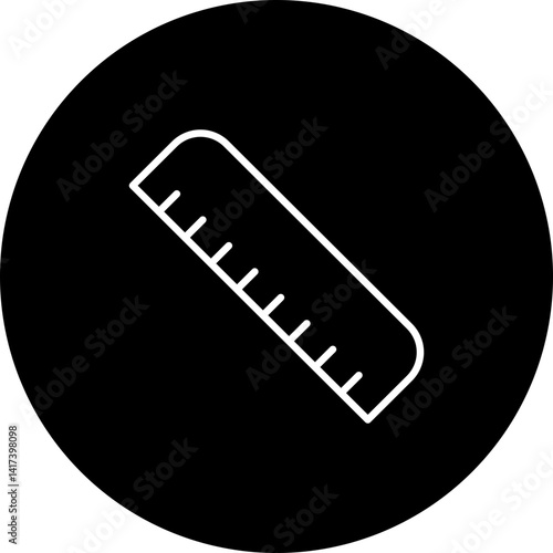 Ruler Vector Line Black Circle Icon Design