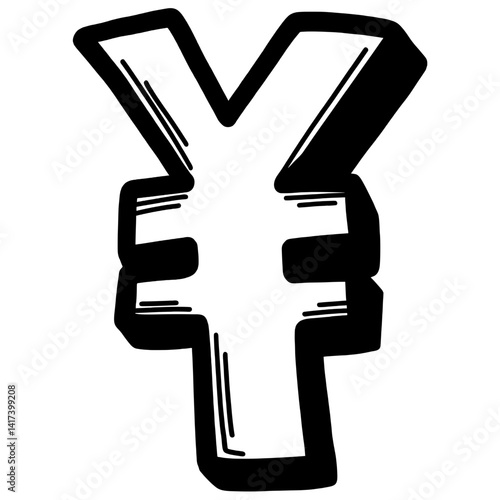 yen symbol on black