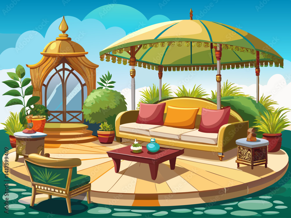 Obraz premium vector of Transparent PNG available Luxury outdoor furniture on transparent background