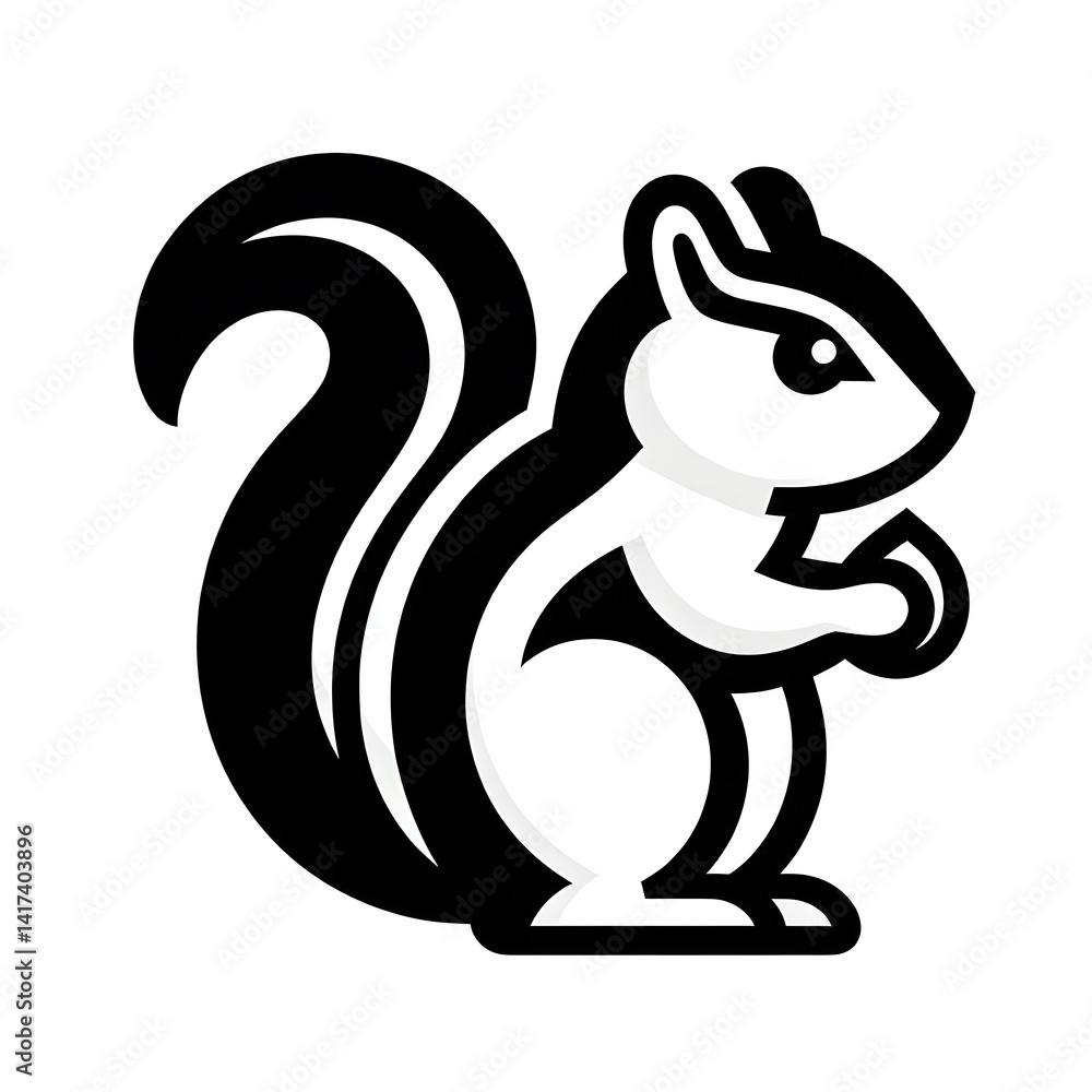 Obraz premium 흰 배경, 다람쥐, 픽토그램 아트, jpeg (white background, Chipmunk, pictogram art, jpeg)