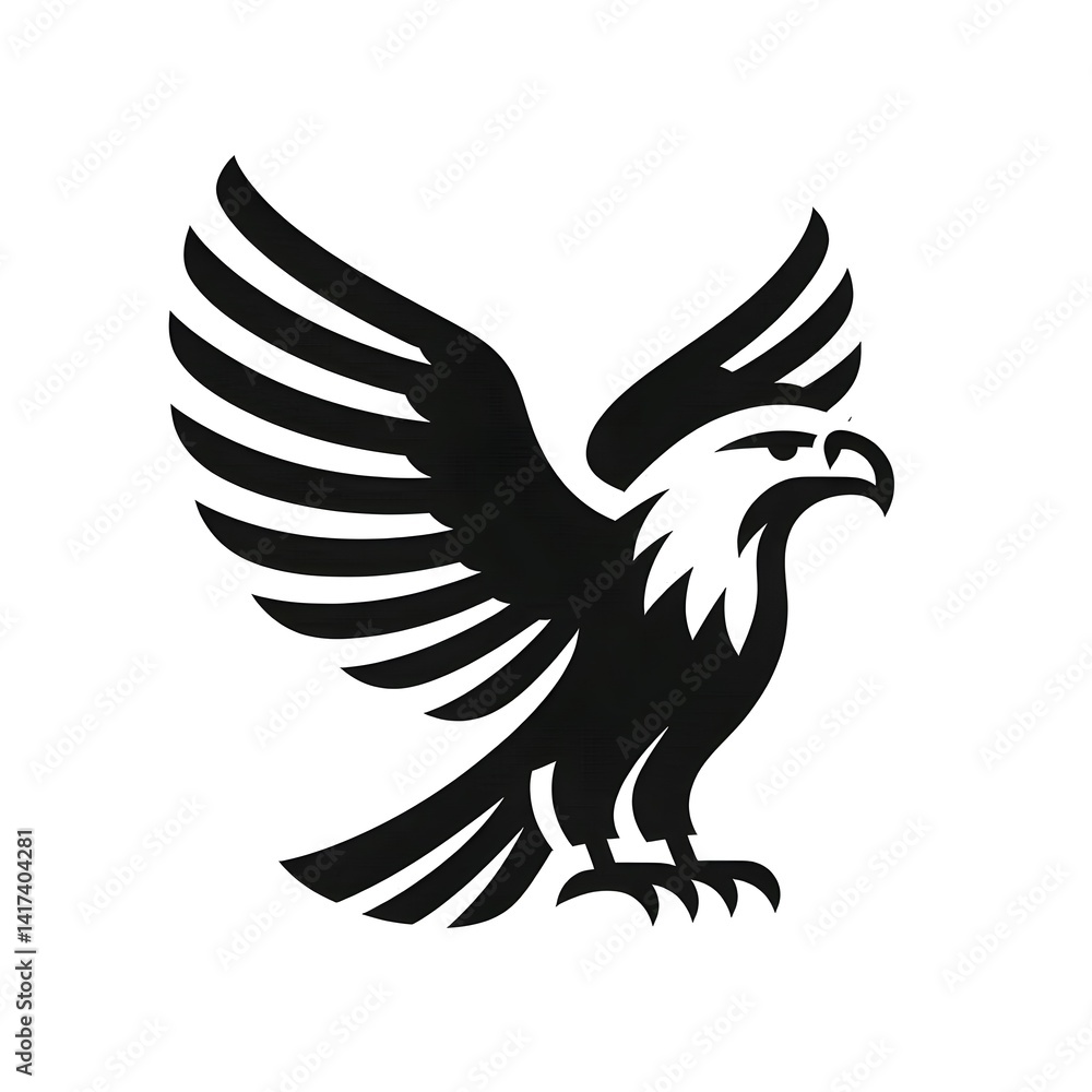 Obraz premium 흰 배경, 독수리, 픽토그램 아트, jpeg (white background, eagle, pictogram art, jpeg)