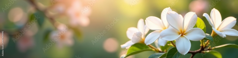 - Beautiful jasmine flowers in full bloom against a soft focus backdrop, springtime, garden - Beautiful jasmine flowers in full bloom against a soft focus backdrop, springtime, garden