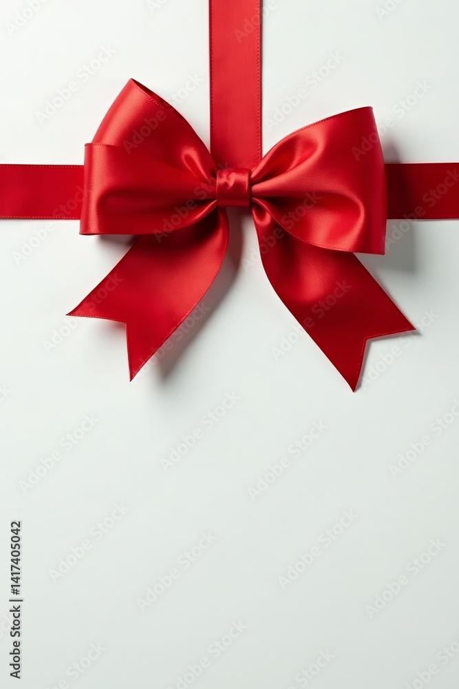 Classic red bow with elegant design, ideal for adding a festive touch to presents or crafts, ribbon, design Classic red bow with elegant design, ideal for adding a festive touch to presents or crafts, ribbon, design