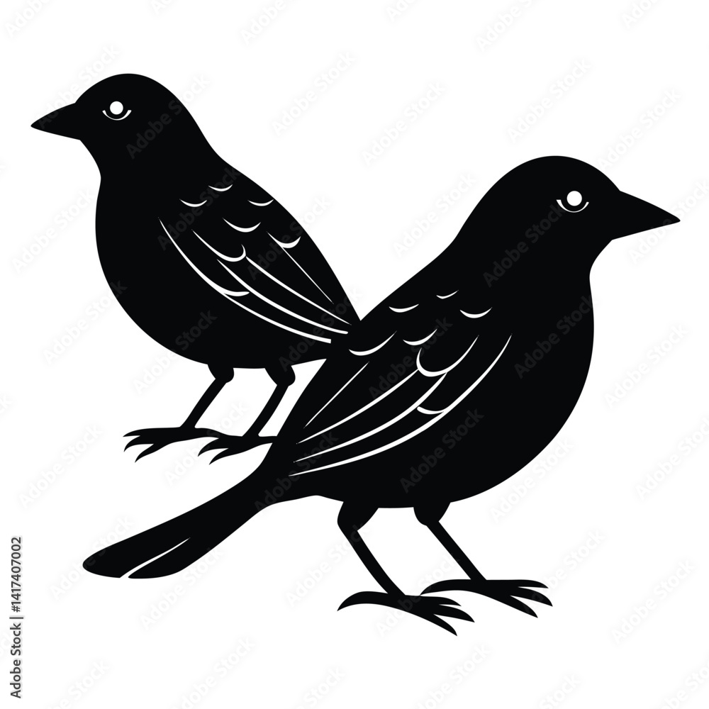 Obraz premium weaver birds vector sihouette