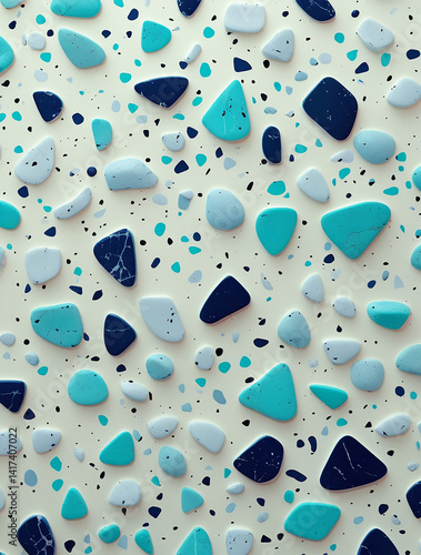 blue tone terrazzo  texture background 2