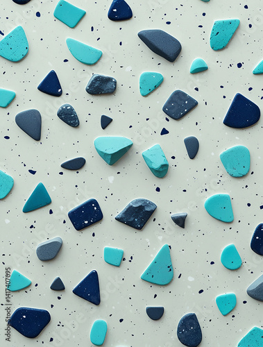 blue tone terrazzo  texture background 4