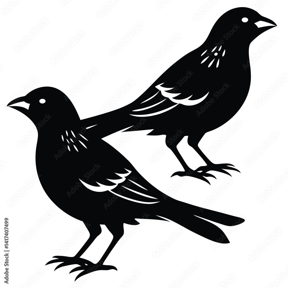 Obraz premium weaver birds vector sihouette