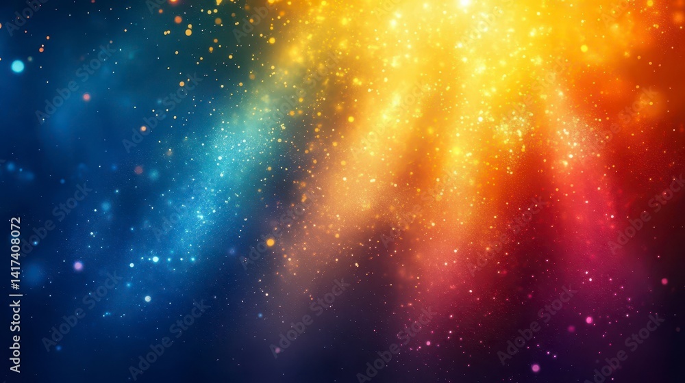 Colorful Light Burst with Bokeh and Sparkles in Dark Background Colorful Light Burst with Bokeh and Sparkles in Dark Background