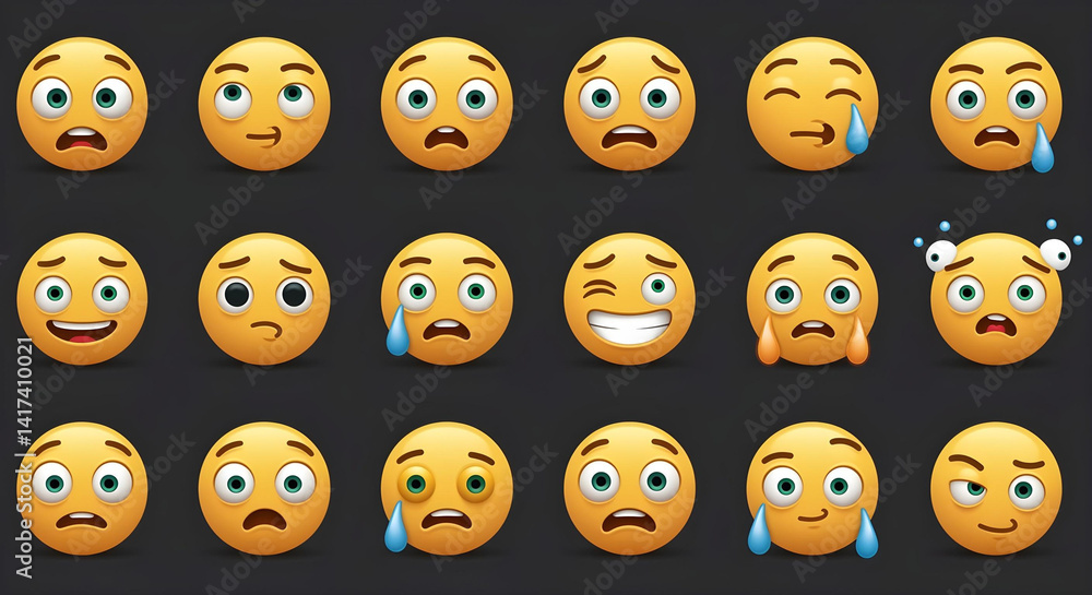 colorful emoji set colorful emoji set