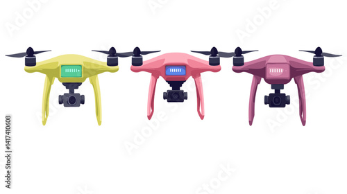 Three Color Drones in a Row