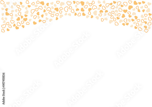 ハート柄の背景 橙系の3色 フチと単色 ハート