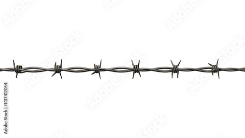 barbed wire isolated on white