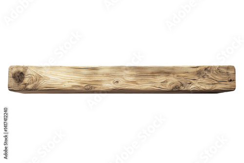 Wooden beam texture isolated on PNG transparent background, cut out