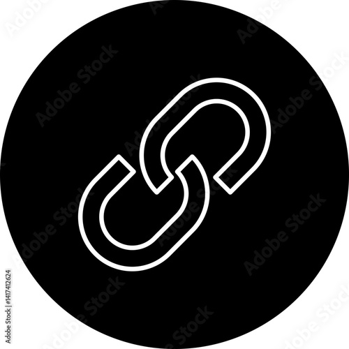 Chained Vector Line Black Circle Icon Design