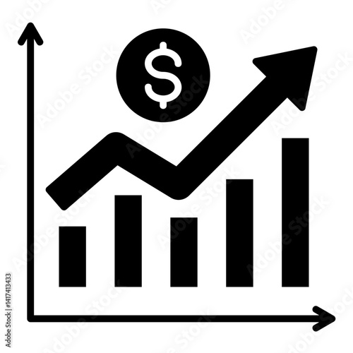 Sales Trend  Icon Element For Design	