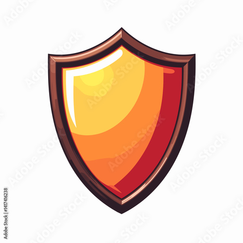 Free Download Colorful shield emblem design with orange and red gradients - GFXLoad