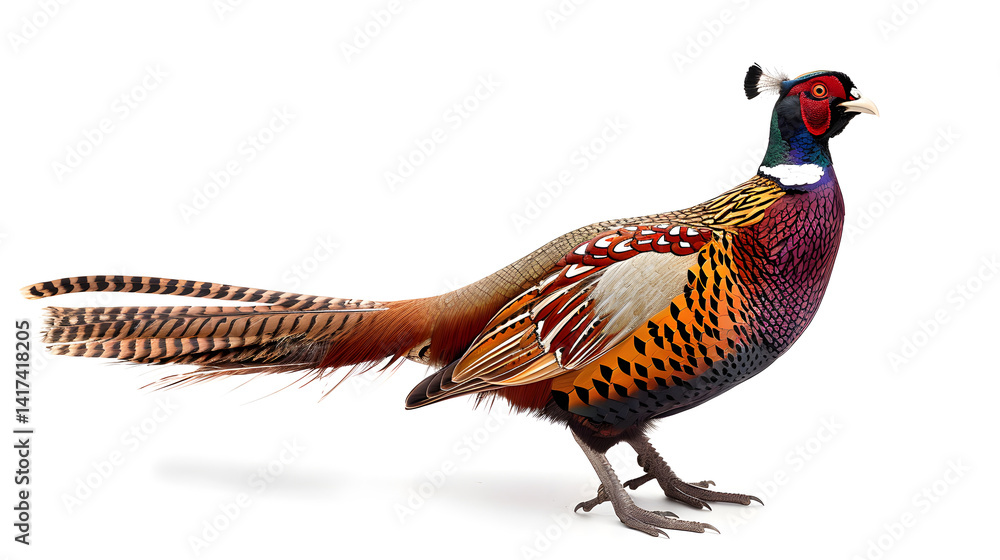 Obraz premium Exquisite Pheasant Isolated on White Background for Professional Design Projects