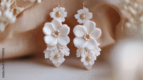 Wallpaper Mural A pair of elegant handmade polymer clay earrings with floral details --ar 16:9 --v 6.1 Job ID: fd482a67-4006-41a2-bd3d-8a9f405d9885 Torontodigital.ca