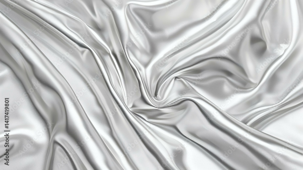 Obraz premium Shimmering Liquid Metal Texture: Silver-Gray Waves and Folds for Abstract Backgrounds and Design Elements