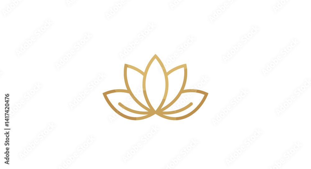 Good vector. Lotus flower graphic design in gold on white background Good vector. Lotus flower graphic design in gold on white background