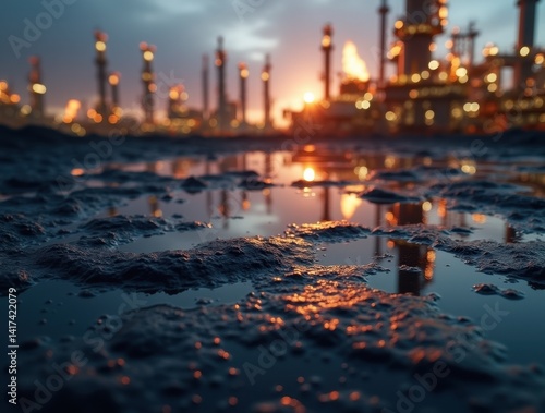 Industrial Sunset Reflections