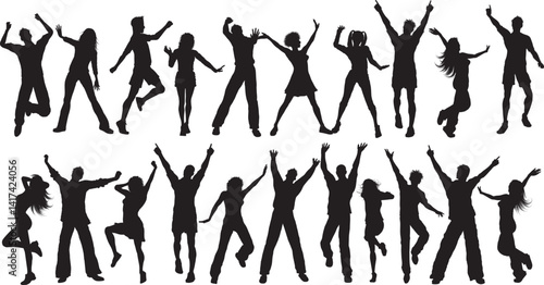 dancing people silhouette design 