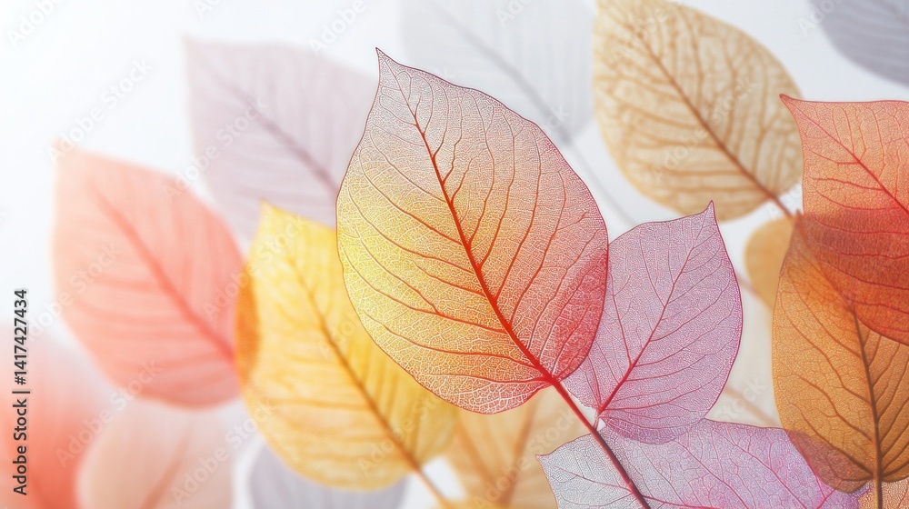 Fototapeta premium Delicate, translucent autumn leaves